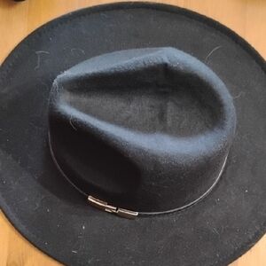 Ashley Stewart Stylish Black Fedora Hat